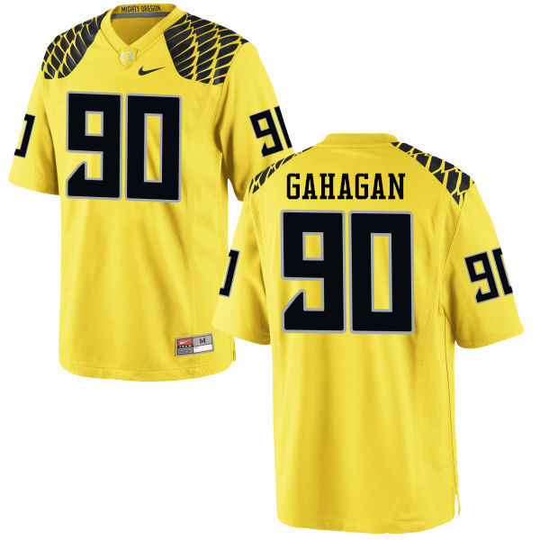 Men #90 Brandon Gahagan Oregon Ducks College Football Jerseys-Yellow